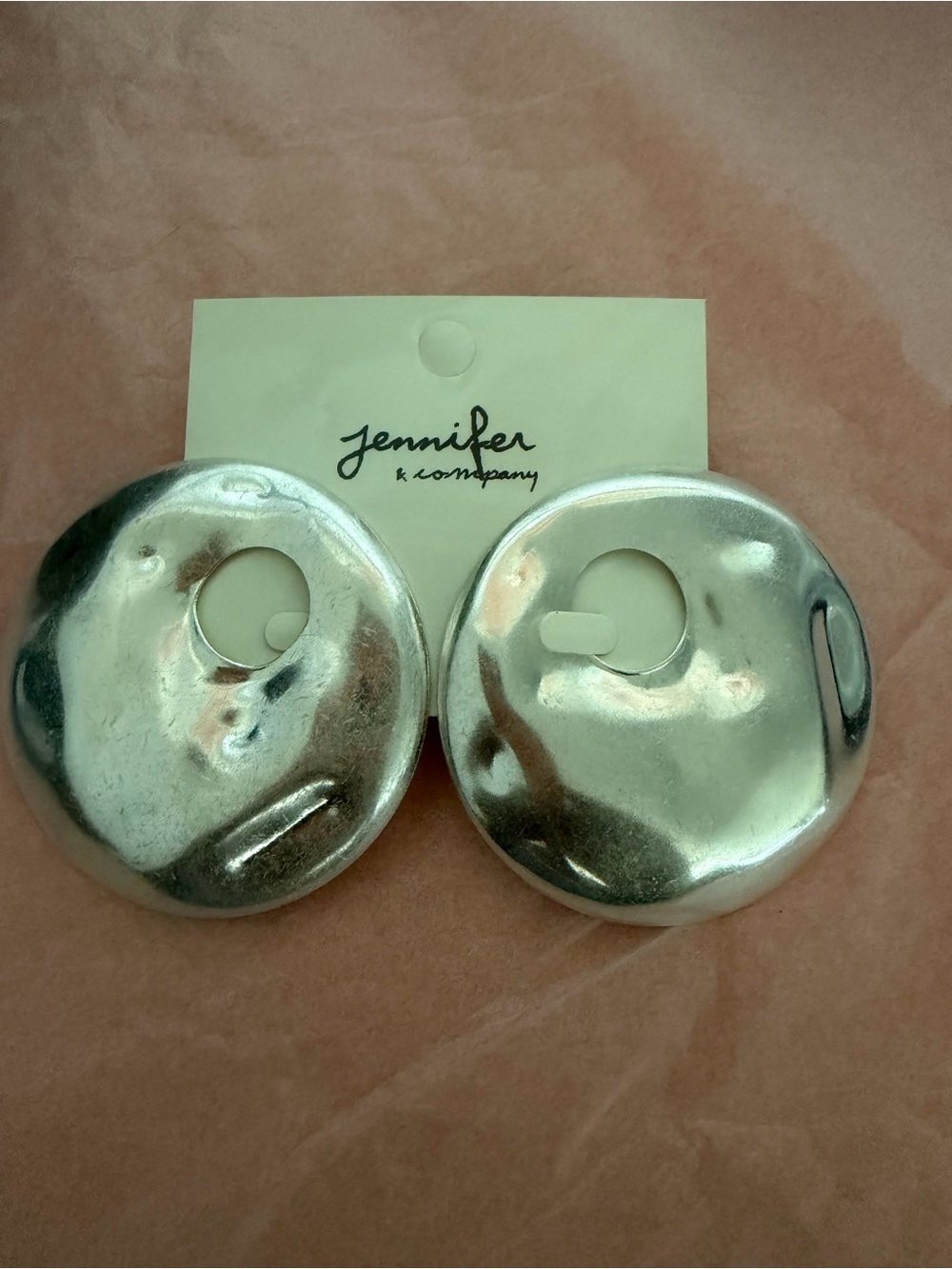 Silver-Tone Round Statement Earrings